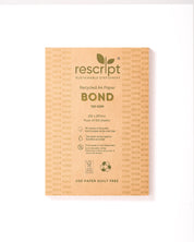Box of recycled A4 paper with 'rescript' branding on a white background