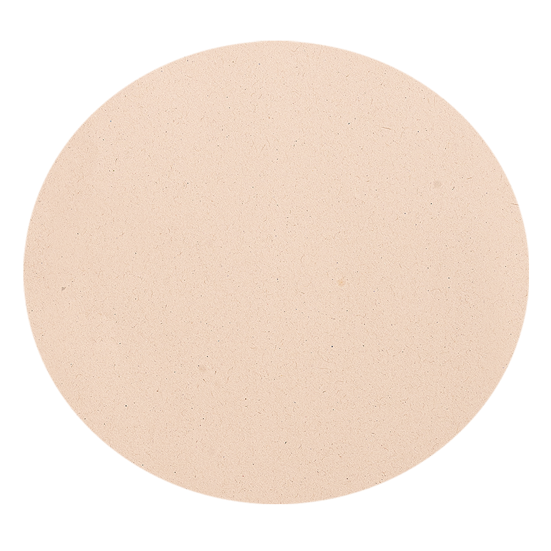 Beige circular patch on a white background