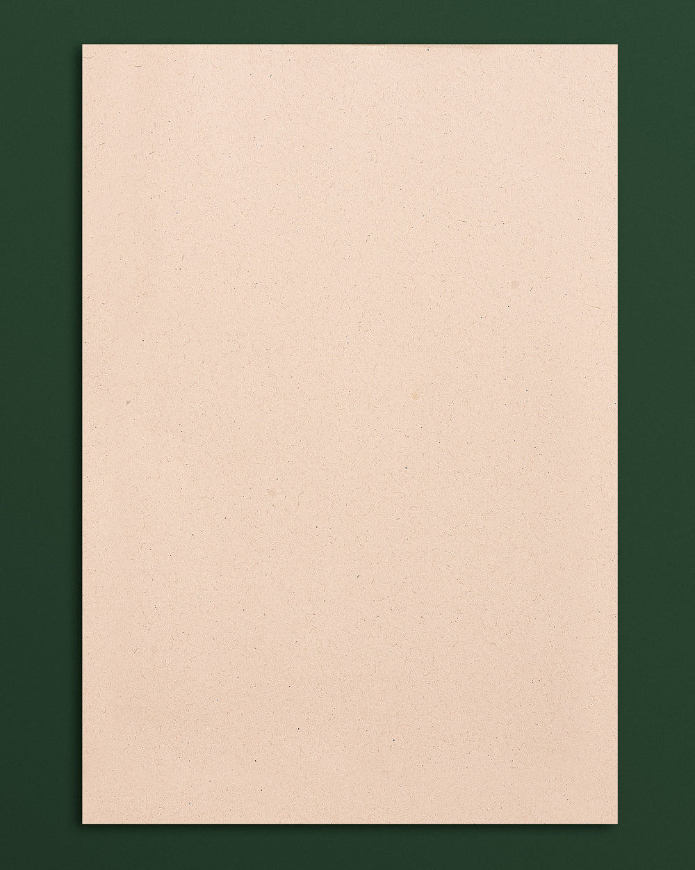 Beige textured paper on a dark green background