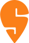 Orange logo with a stylized letter 'S'