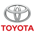 Toyota logo with red text on a white background