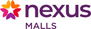 Nexus Malls logo with colorful flower-like design on a white background