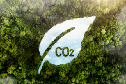 Carbon Dioxide written on a leaf image