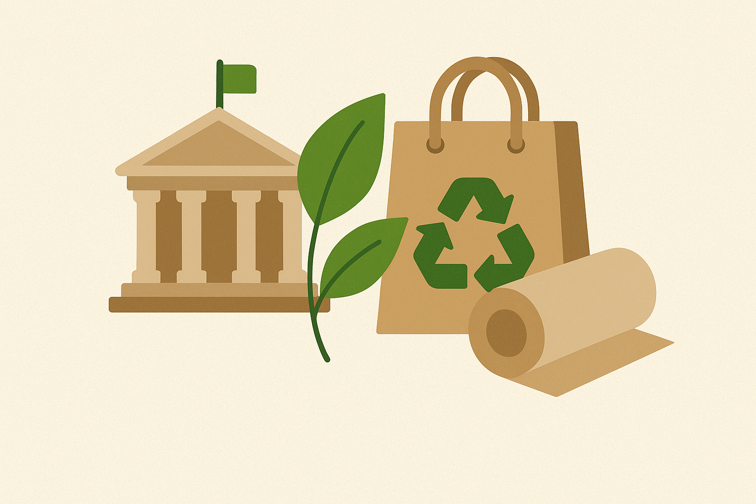 Eco-friendly paper products supported by government sustainability policies