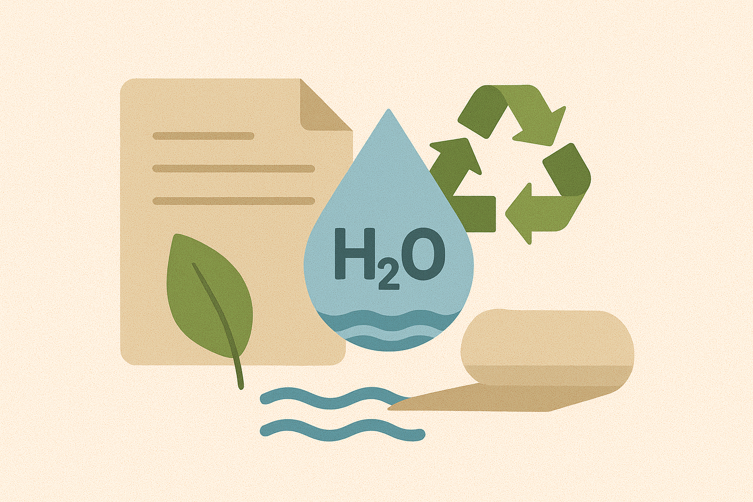 Recycled paper saving water resources and reducing environmental footprint