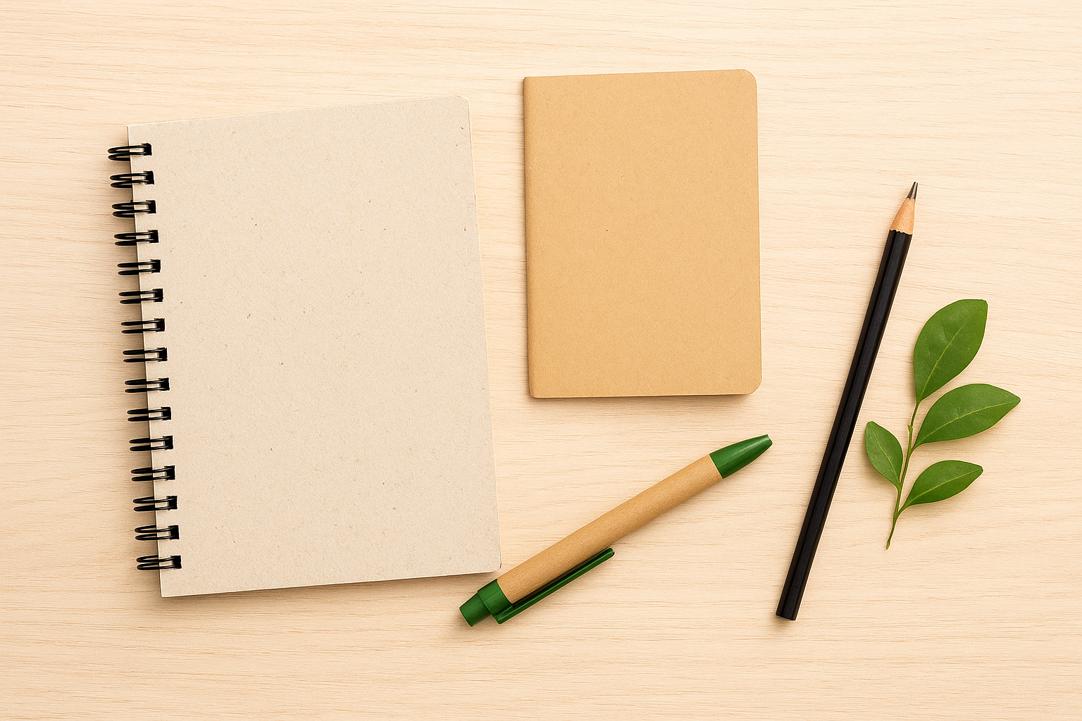 Eco-friendly stationery supplies showcasing sustainable design trends