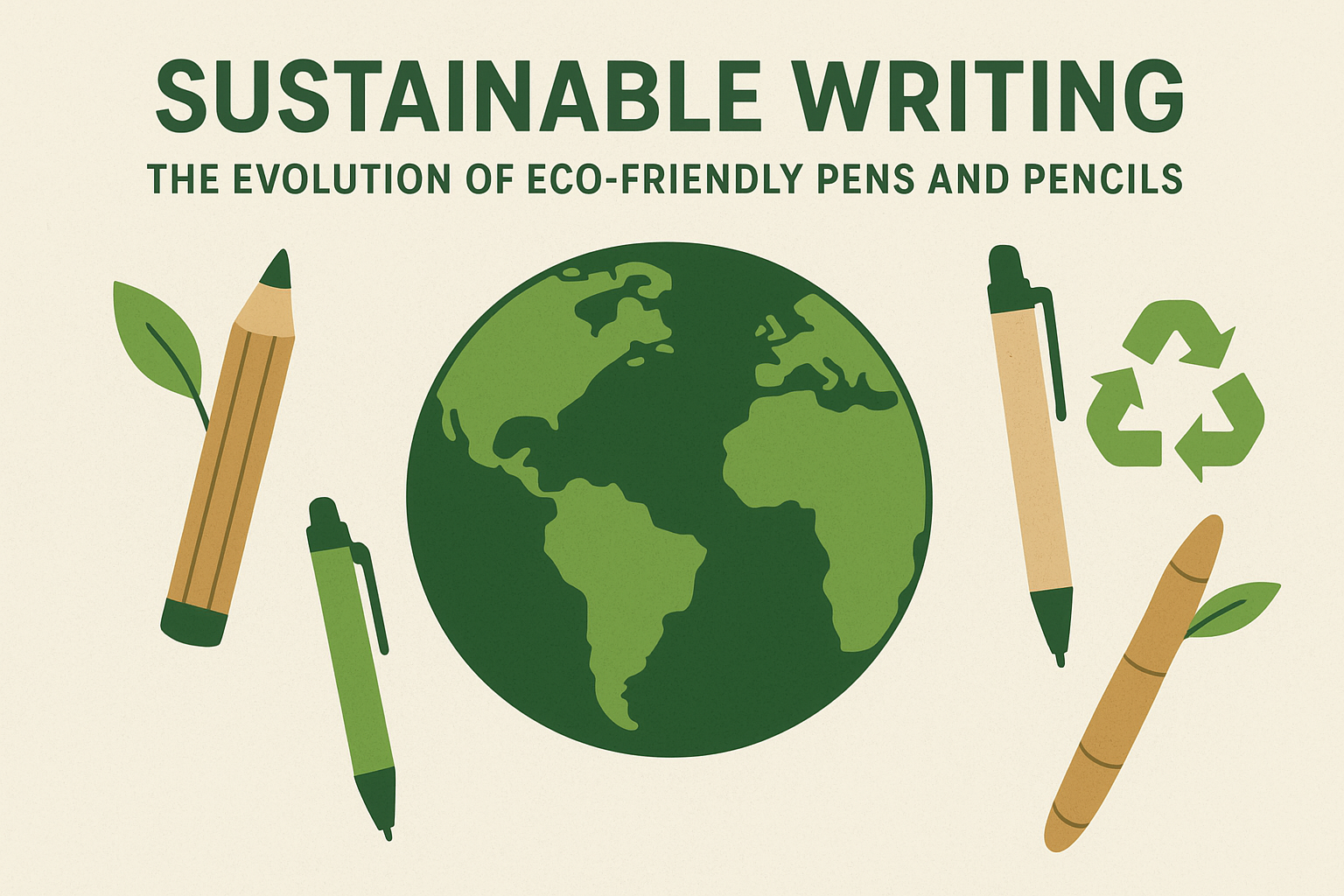 Eco-friendly pens and pencils symbolizing sustainable writing evolution in India