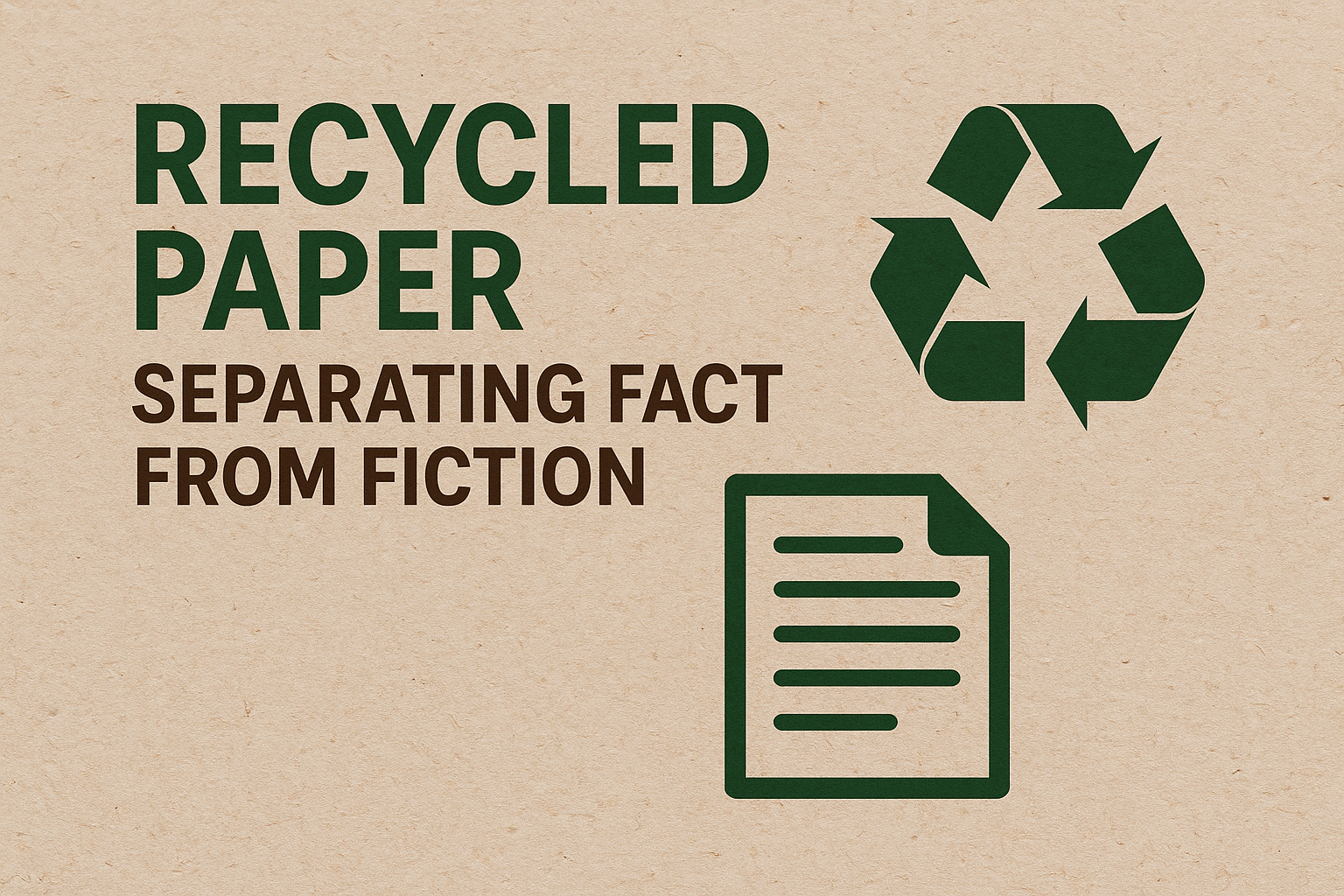 Recycled paper facts vs fiction with eco-friendly icons