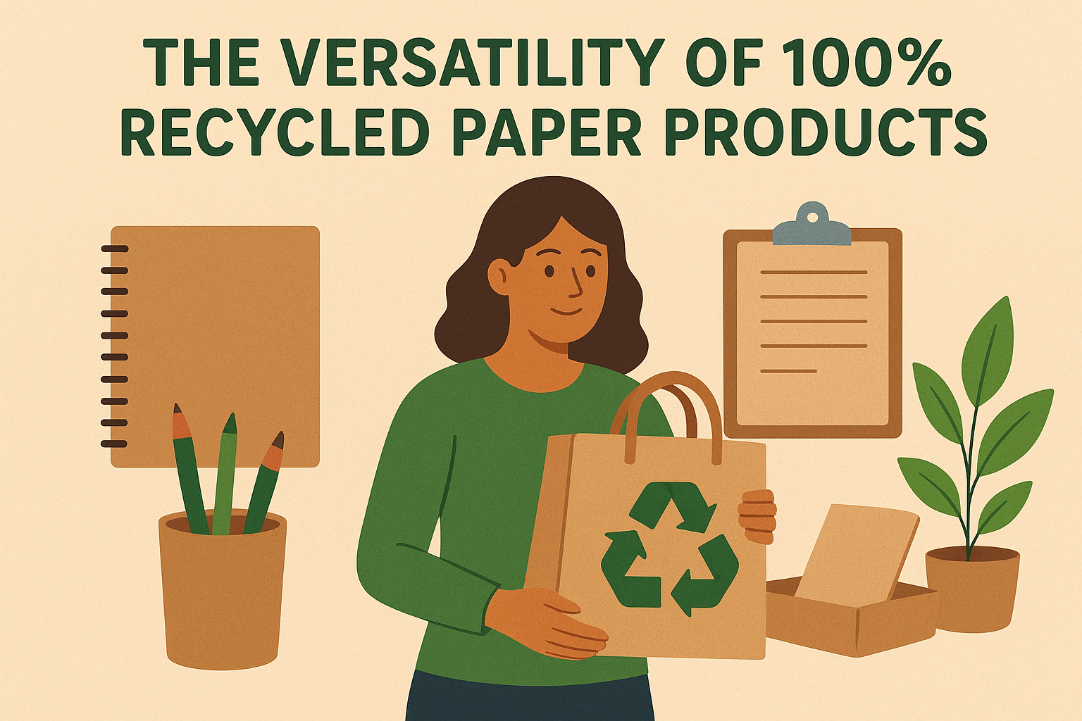 Banner showcasing the versatility of eco-friendly 100% recycled paper products in India
