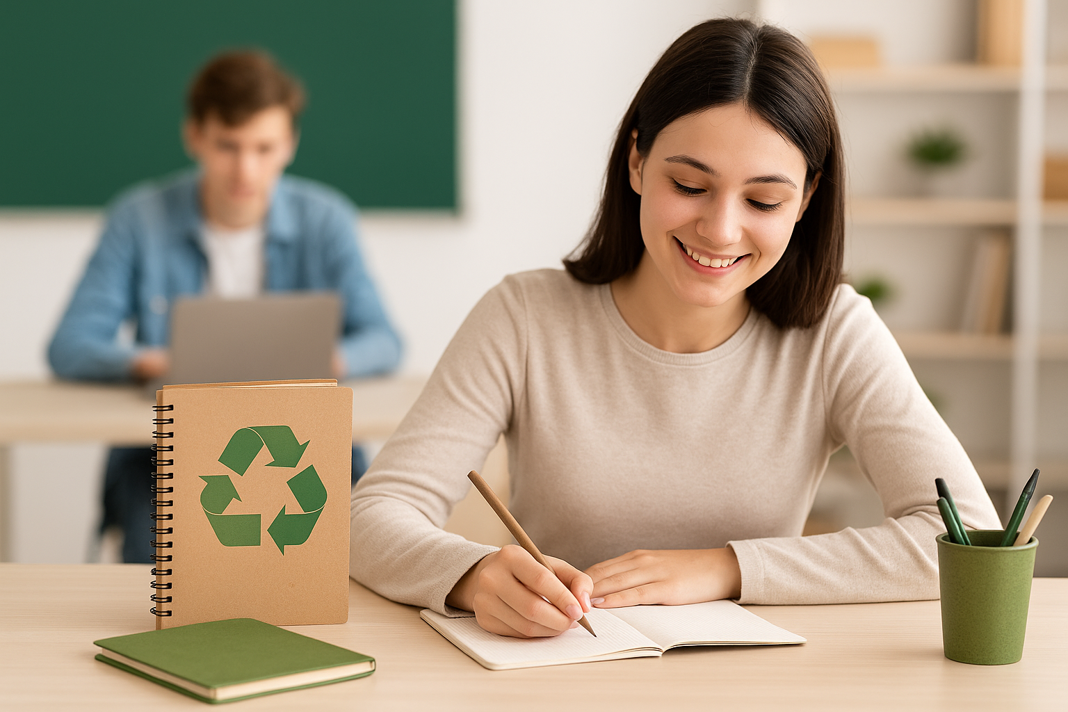 College students and universities promoting eco-friendly practices for sustainable education