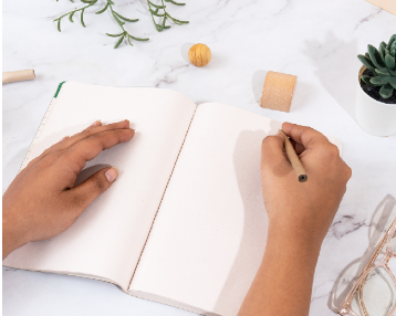 Eco-friendly notebook turned into a creative bullet journal