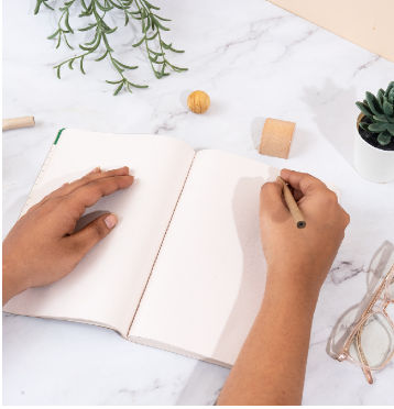 Eco-friendly notebook turned into a creative bullet journal