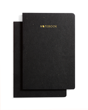 Black Denim Unruled Notebook – Pack of 2