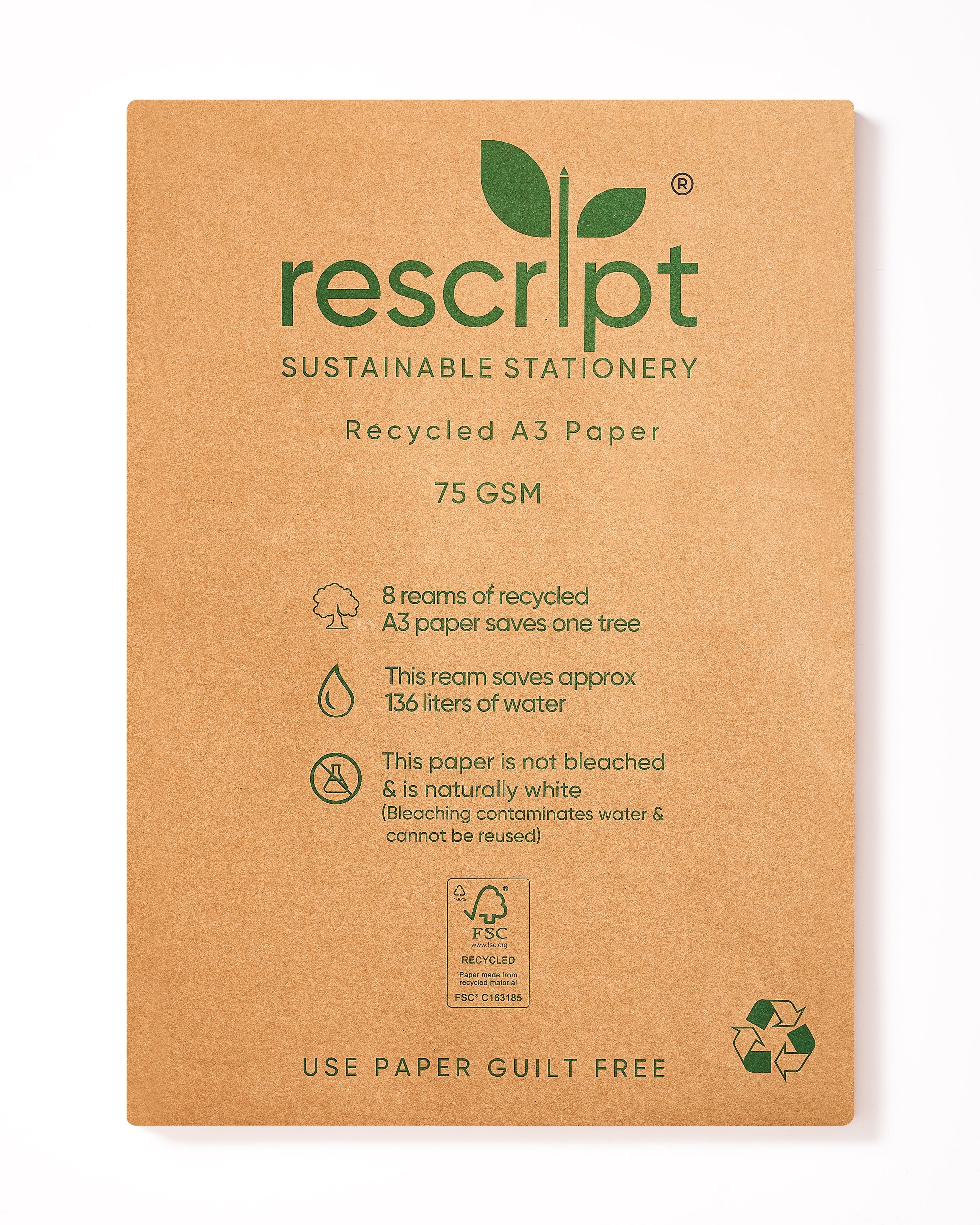 100% Recycled A3 Copier Paper – 500 Sheets (75 GSM)
