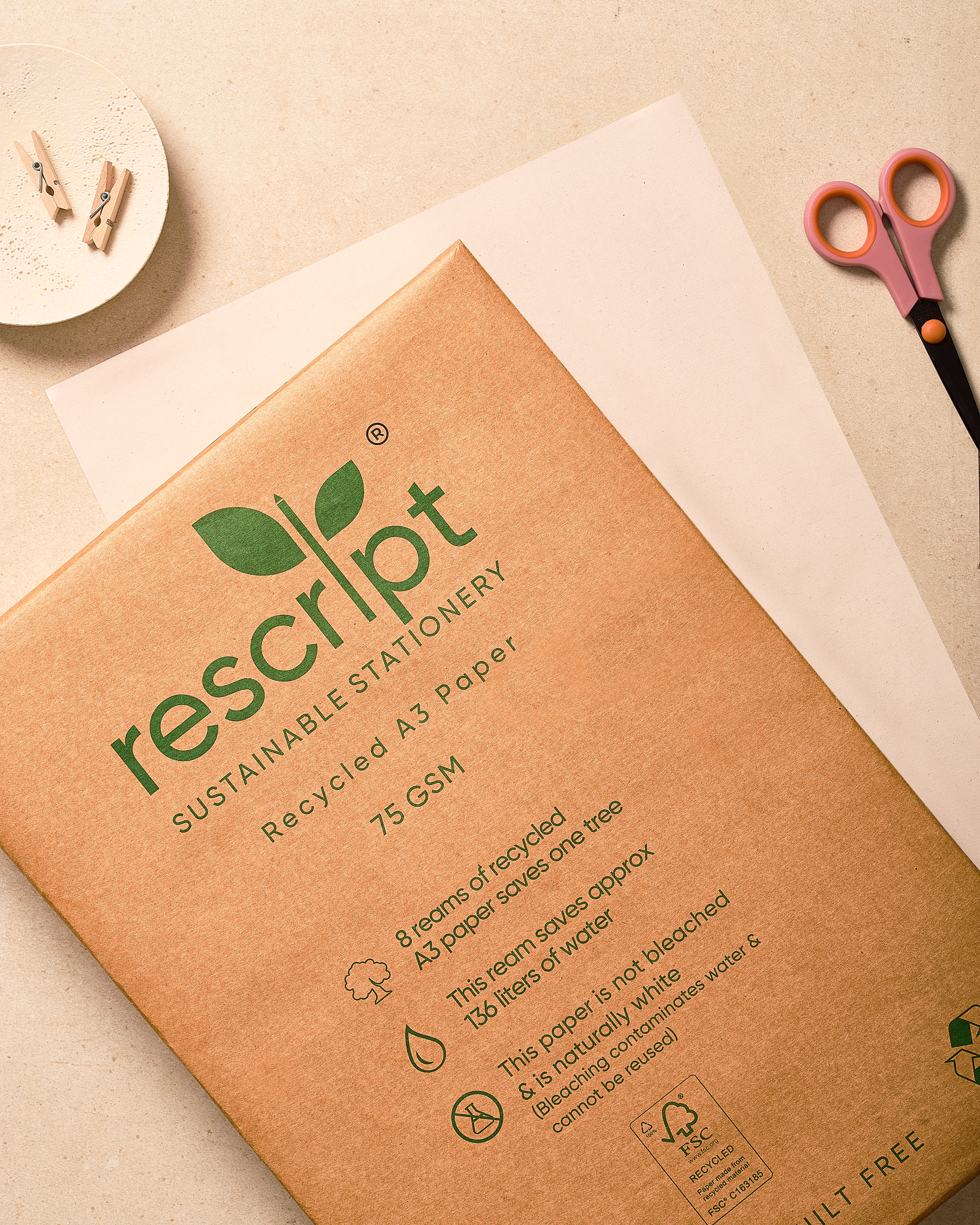 100% Recycled A3 Copier Paper – 500 Sheets (75 GSM)