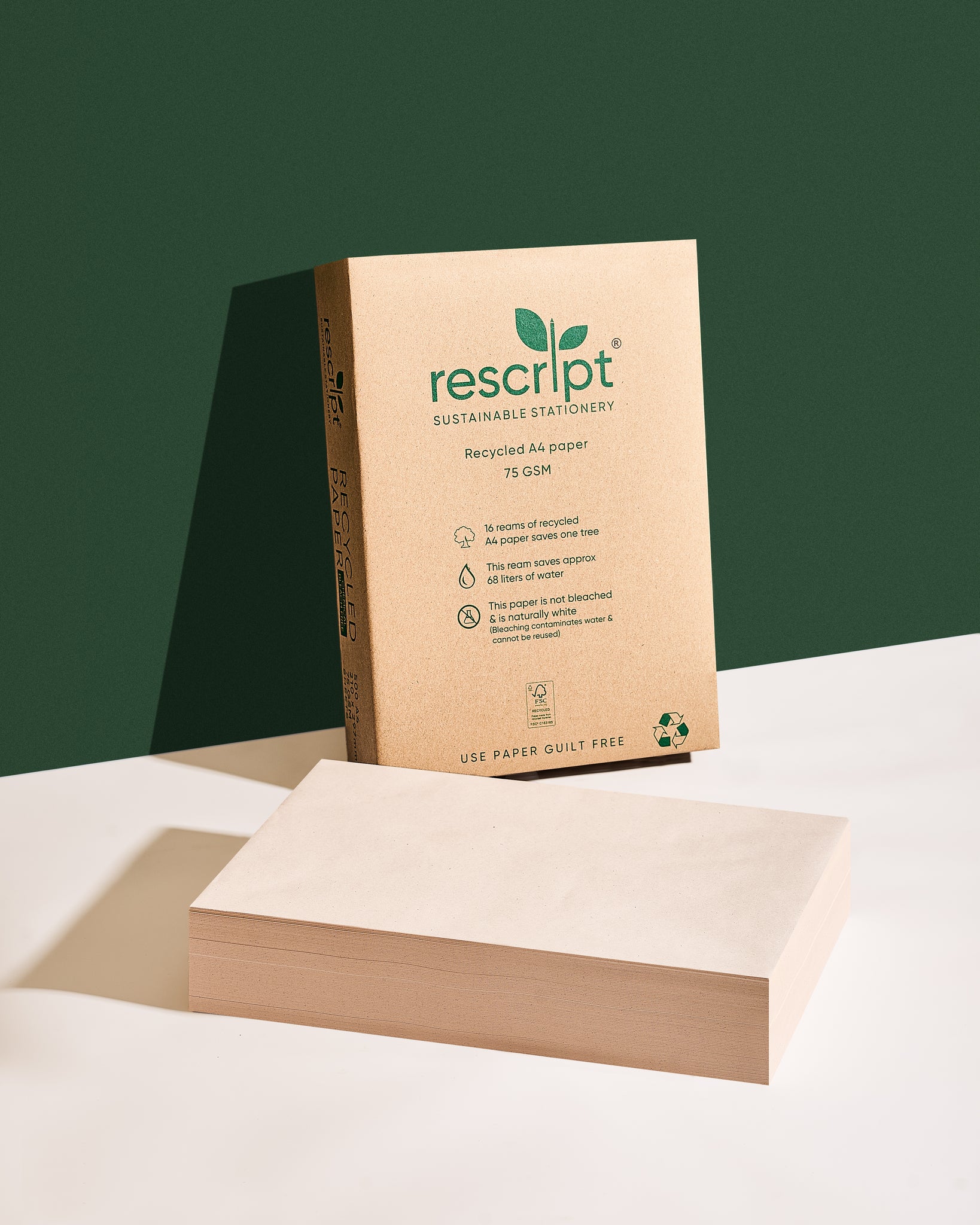 100% Recycled A4 Copier Paper – 500 Sheets (75 GSM) – Rescript