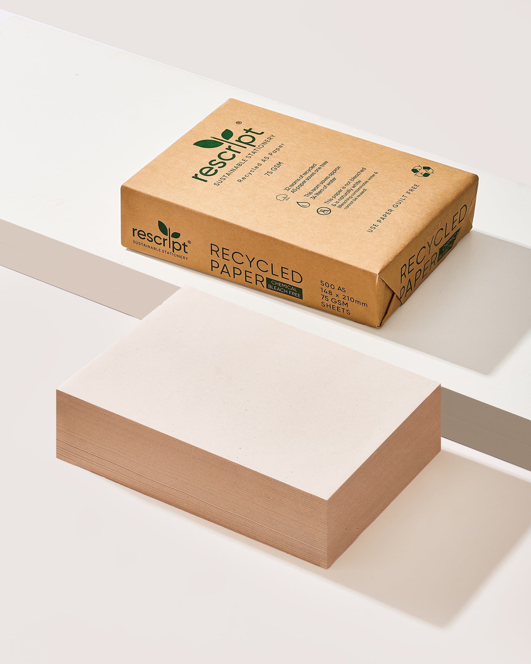 100% Recycled A5 Copier Paper – 500 Sheets (75 GSM) – Rescript