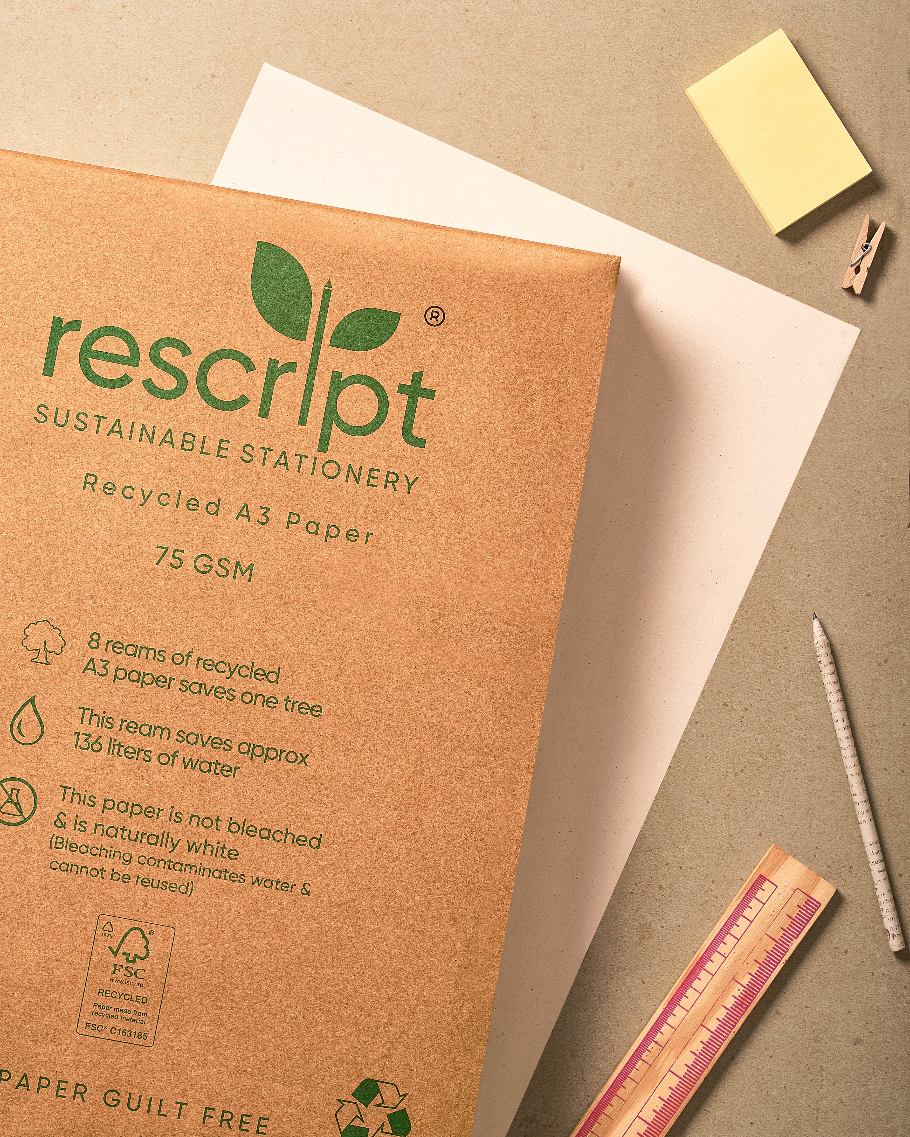 100% Recycled A3 Copier Paper – 500 Sheets (75 GSM)