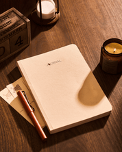 Beige Cotton Unruled Journal