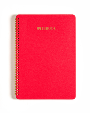 Red Cotton Wiro Ruled Notebook