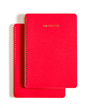 Red Cotton Wiro Ruled Notebooks – Pack of 2