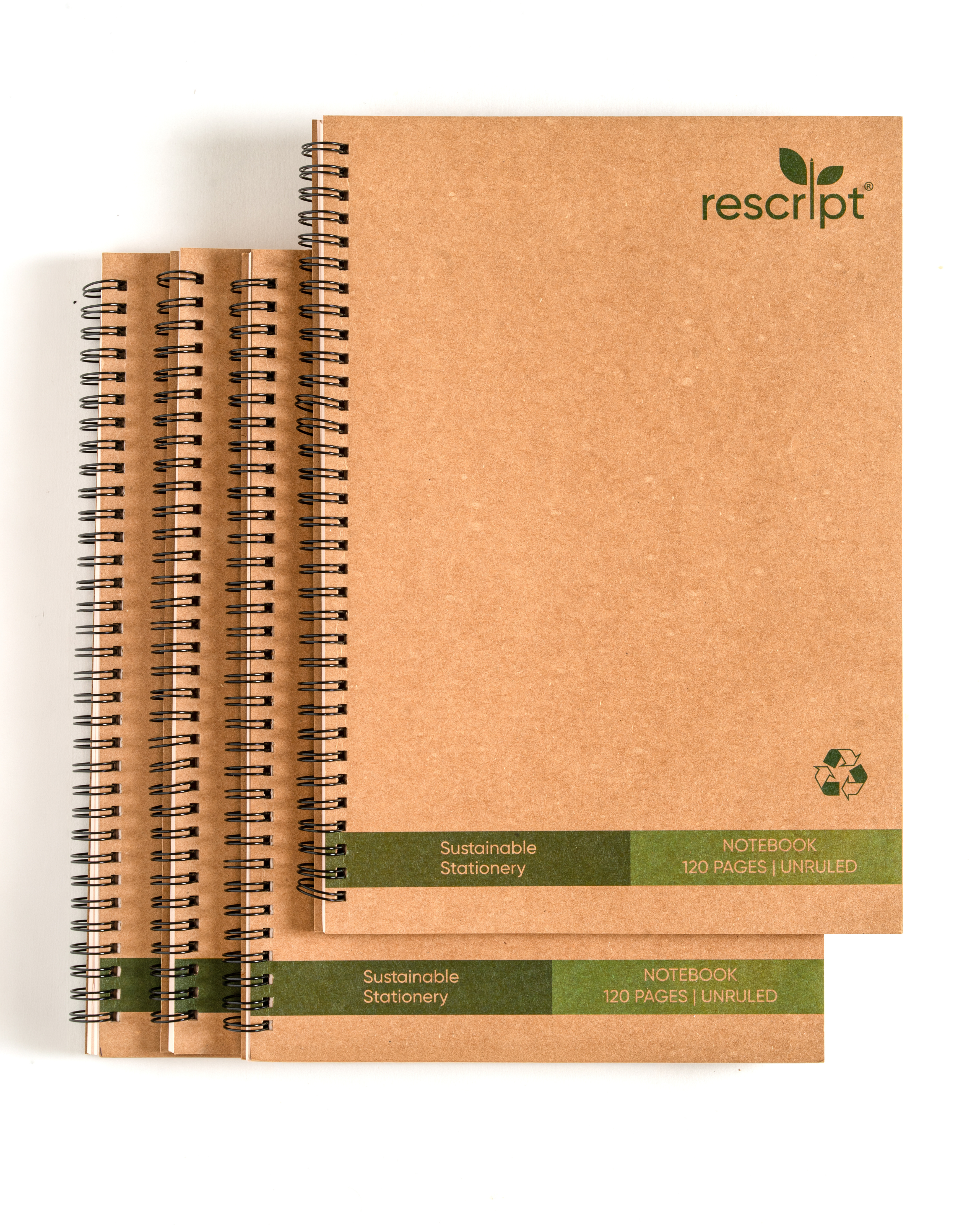 Eco-Friendly Wiro Unruled Notebooks – Pack of 4