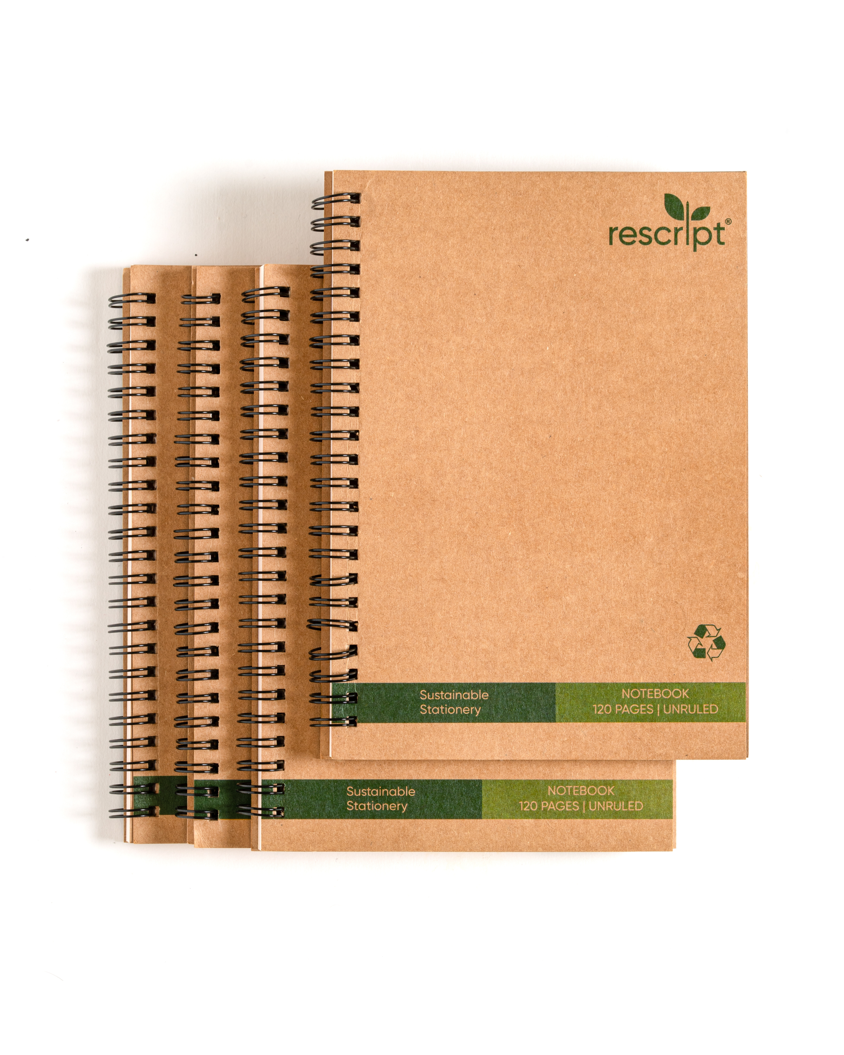 Eco-Friendly Wiro Unruled Notebooks – Pack of 4